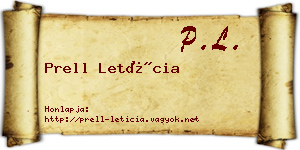 Prell Letícia névjegykártya